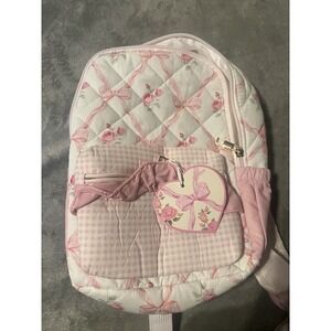 Rare Danbar Global Bow Backpack Kids Pink White Nwt
